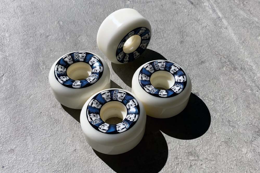 Bones Wheels X-Formula wheels are unpacked in the skate park for the review
