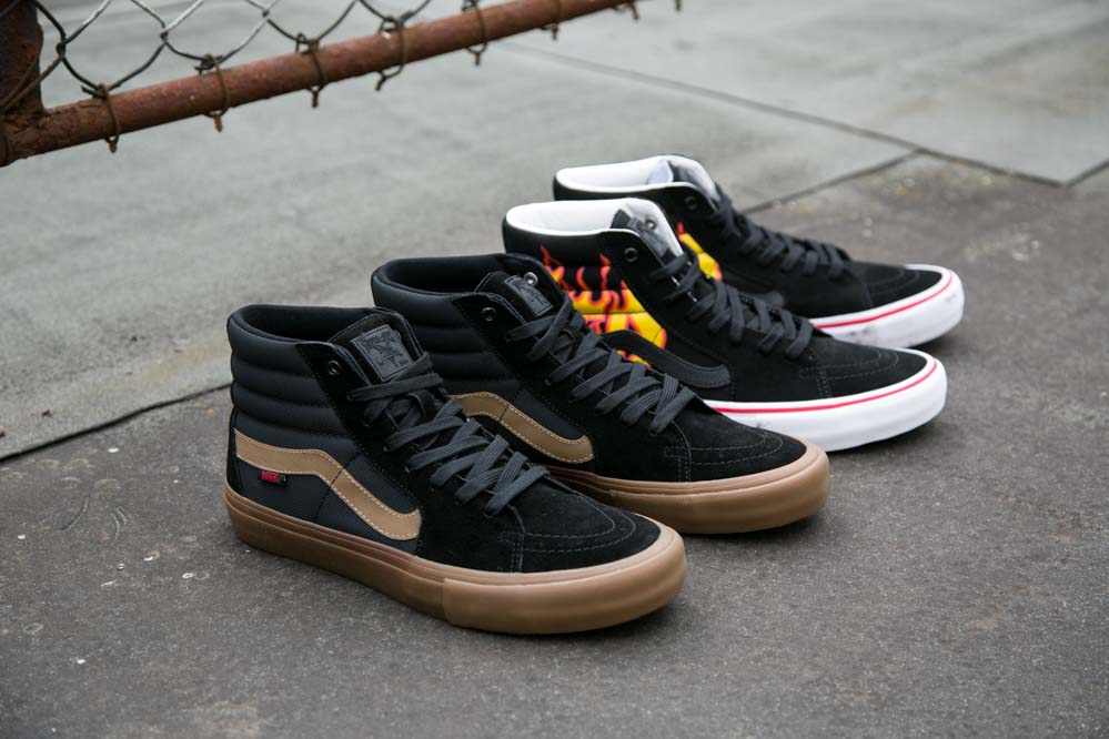 Vans amsterdam. Коллаборация Ванс и трешер. Кеды vans sk8-Hi™ Pro Black/Gum. Vans x Thrasher. Ванс коллаб с трешером.